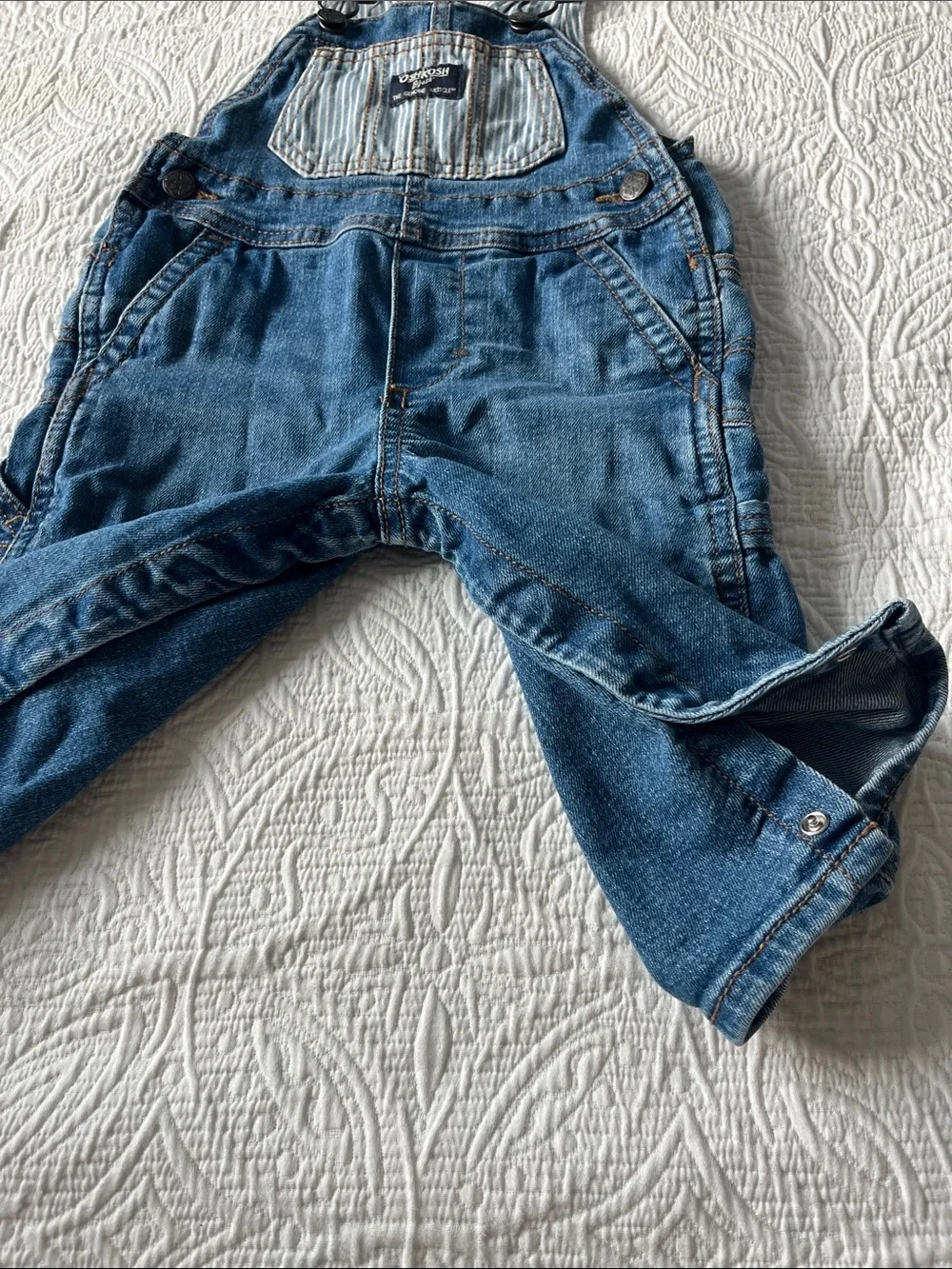 OshKosh B'gosh Blue Denim Relaxed Fit Overalls size 12 months